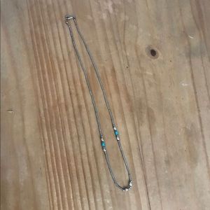 Old sterling liquid silver and turquoise necklace